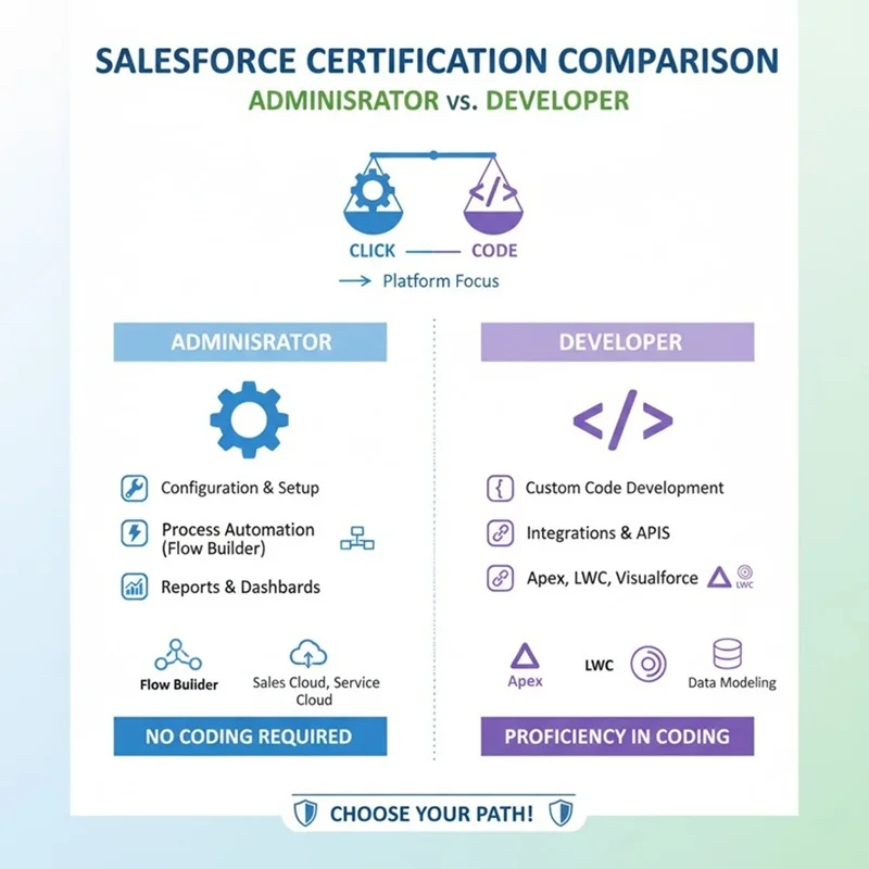 Salesforce Admin vs. Developer Certification