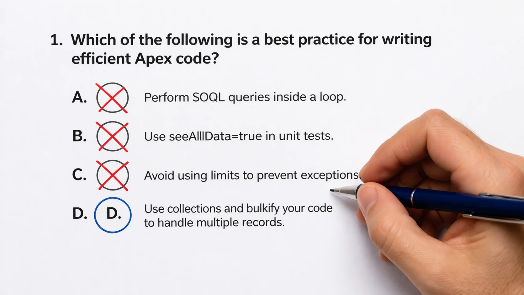 Salesforce Certified Platform Developer exam sample questions