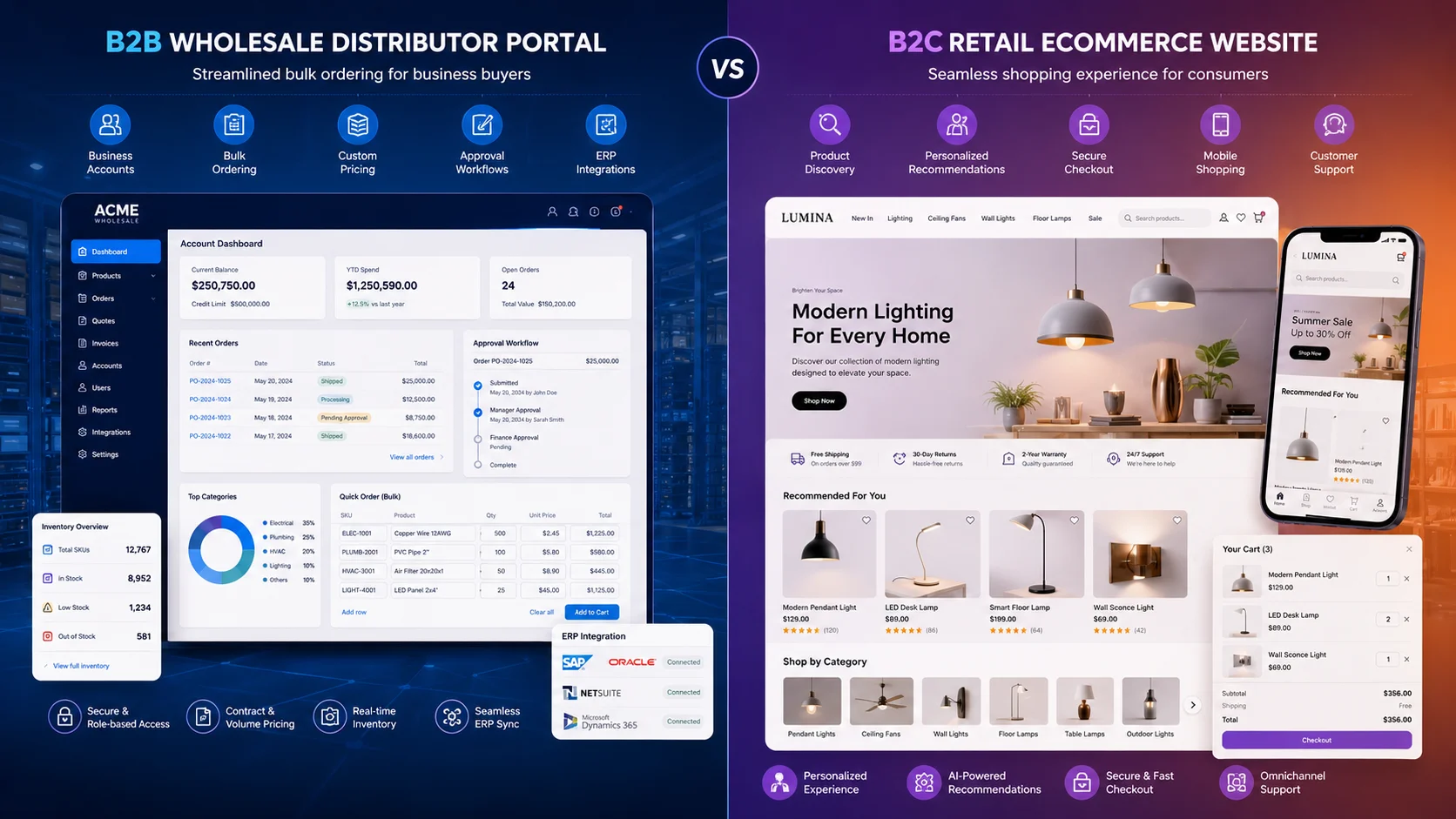 B2B Commerce Developer vs B2C Commerce Developer Project Build