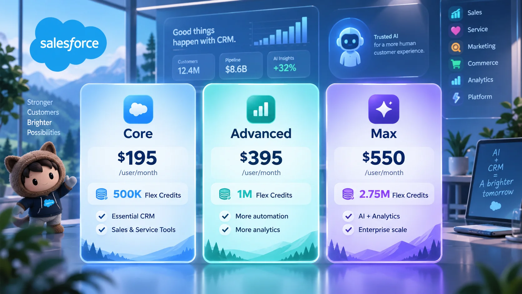 Salesforce Core, Advanced, and Max Pricing